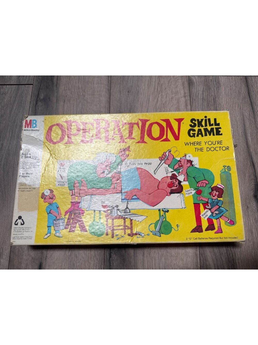 Vtg 1965 Milton Bradley Operation Skill Game Smoking Dr. INCOMPLETE Box & Instru